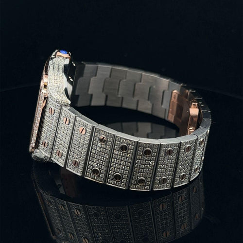 Load image into Gallery viewer, NEBULA STEEL ROSE GOLD MOISSANITE WATCH ICED OUT I 5900642
