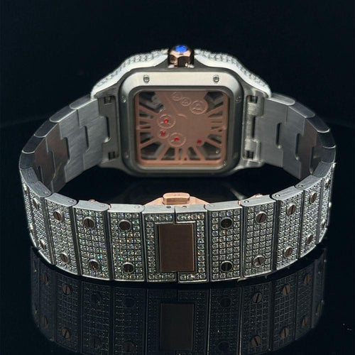 Load image into Gallery viewer, NEBULA STEEL ROSE GOLD MOISSANITE WATCH ICED OUT I 5900642
