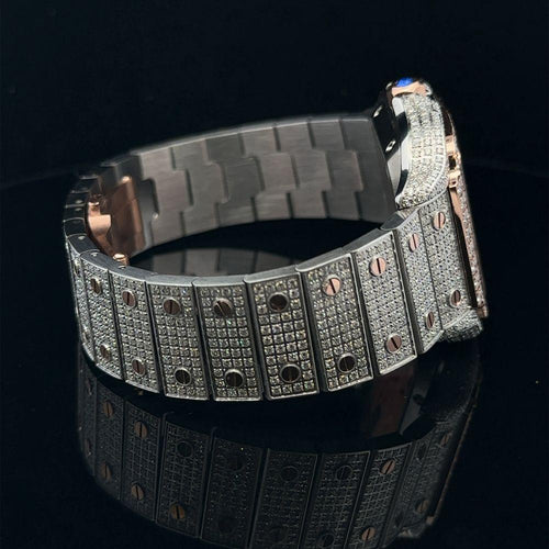 Load image into Gallery viewer, NEBULA STEEL ROSE GOLD MOISSANITE WATCH ICED OUT I 5900642
