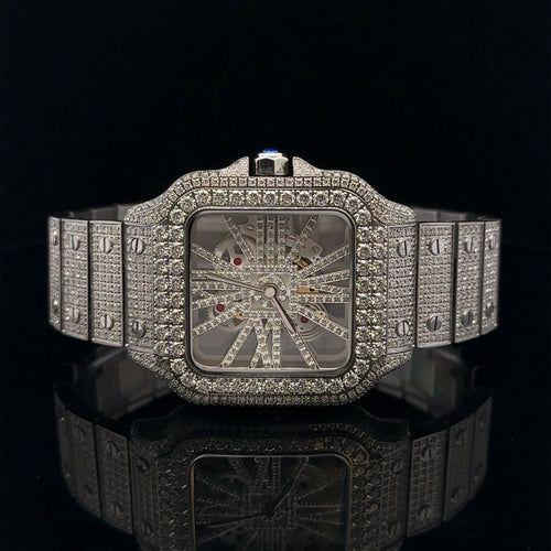 Load image into Gallery viewer, VISTA STEEL RHODIUM MOISSANITE WATCH ICED OUT I 590061
