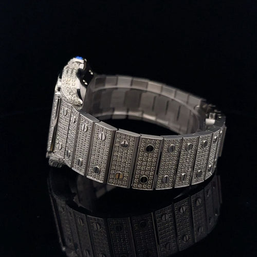 Load image into Gallery viewer, VISTA STEEL RHODIUM MOISSANITE WATCH ICED OUT I 590061
