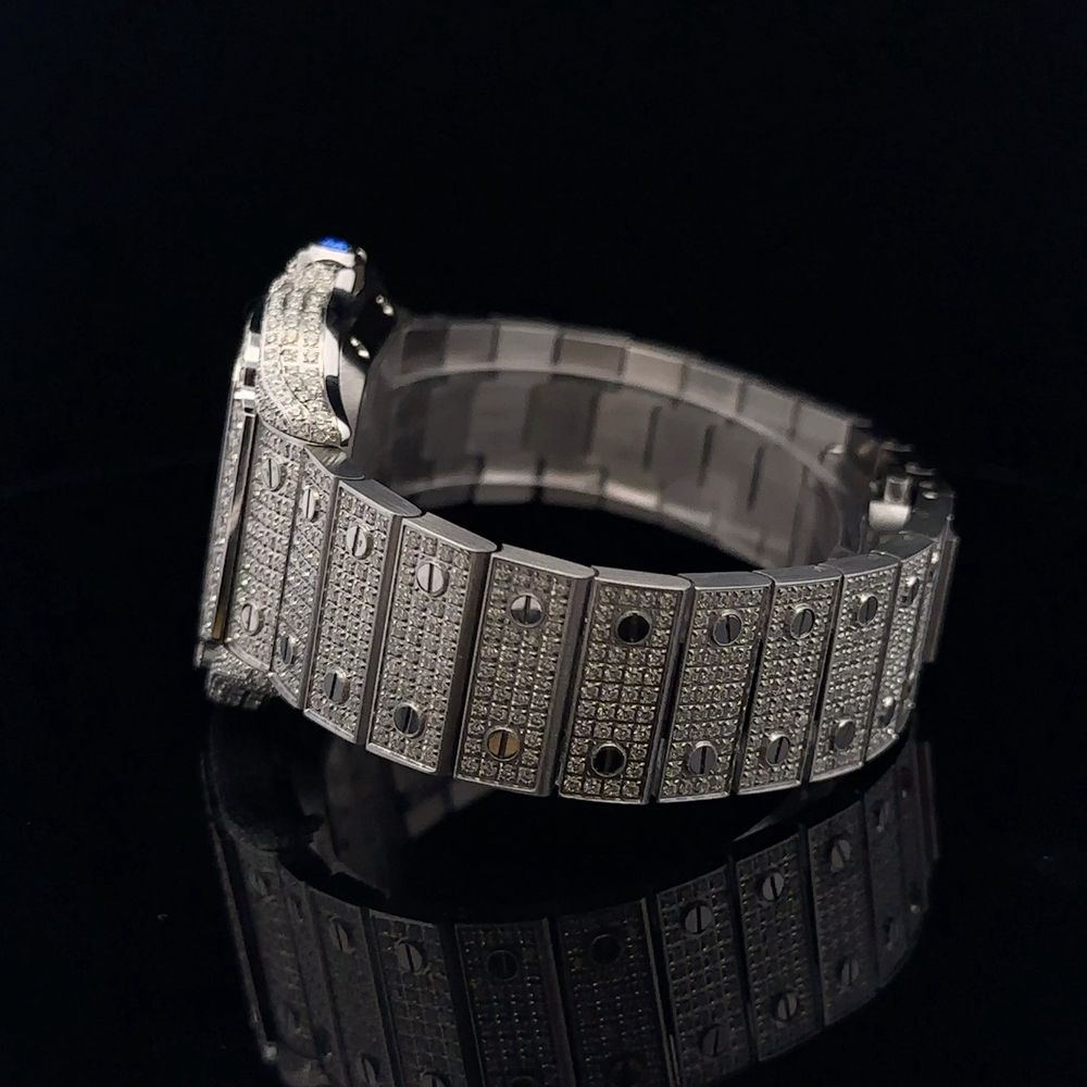 VISTA STEEL RHODIUM MOISSANITE WATCH ICED OUT I 590061