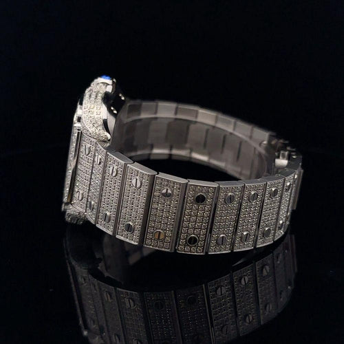 Load image into Gallery viewer, VISTA STEEL RHODIUM MOISSANITE WATCH ICED OUT I 590061
