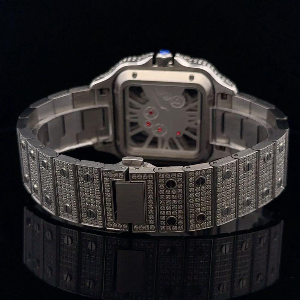 VISTA STEEL RHODIUM MOISSANITE WATCH ICED OUT I 590061