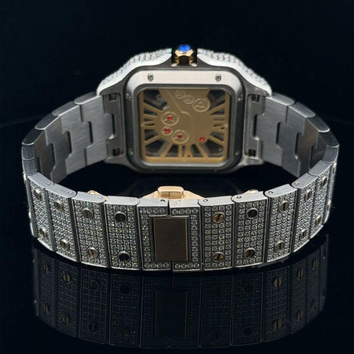 Load image into Gallery viewer, ENGIMA STEEL SILVER GOLD MOISSANITE WATCH ICED OUT I 5900642
