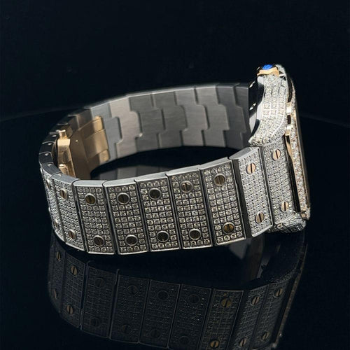 Load image into Gallery viewer, ENGIMA STEEL SILVER GOLD MOISSANITE WATCH ICED OUT I 5900642
