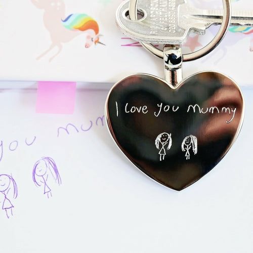 Load image into Gallery viewer, Hearts Forever Keychain With Handwriting Engraving
