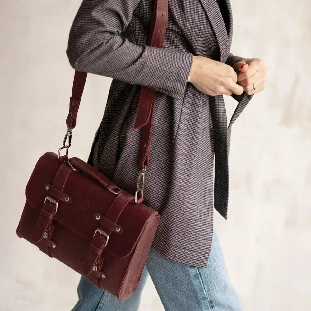 Genuine Leather Briefcase Bag Lora | Women's Work Bag-13