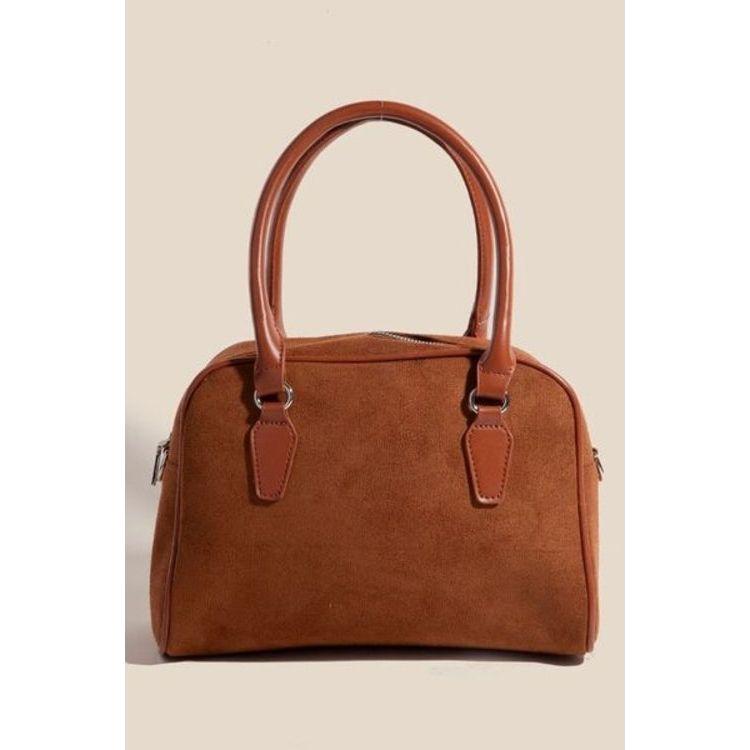 Fame Faux Leather Handle Boxy Handbag - A Luxurious Essential