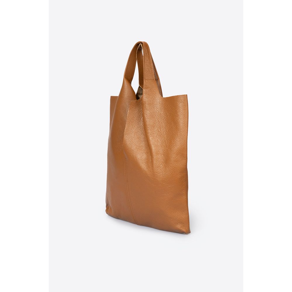 ARINA STEEL - Luxurious Grain Leather Tote Bag