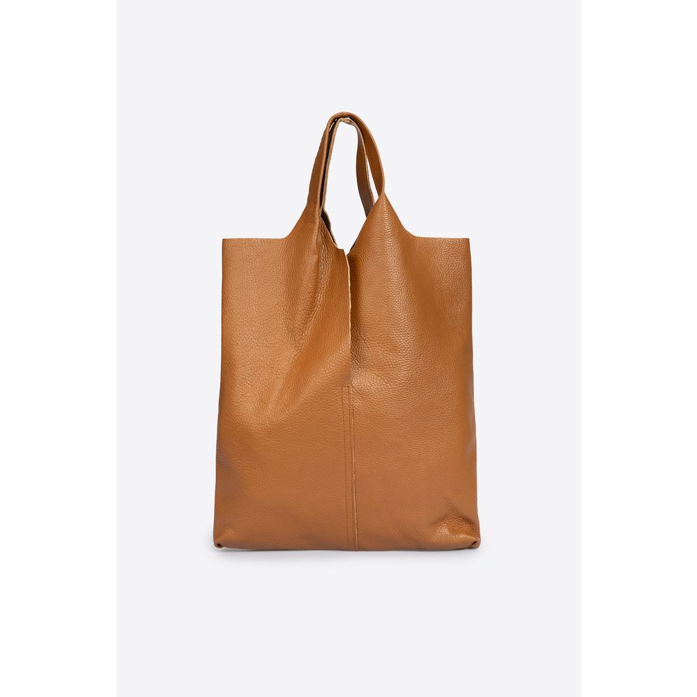 ARINA STEEL - Luxurious Grain Leather Tote Bag