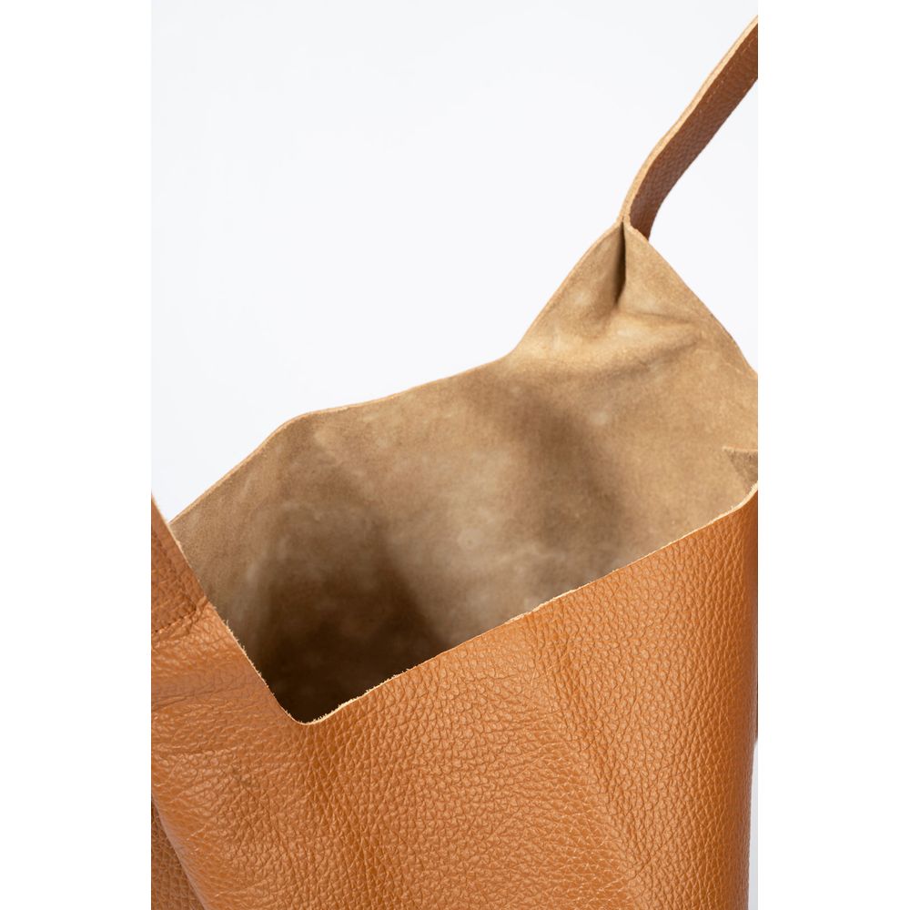 ARINA STEEL - Luxurious Grain Leather Tote Bag