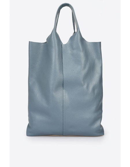 ARINA STEEL - Luxurious Grain Leather Tote Bag