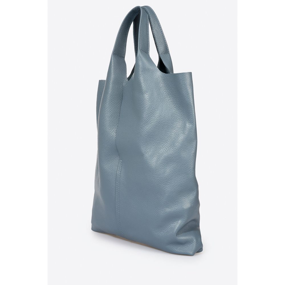 ARINA STEEL - Luxurious Grain Leather Tote Bag