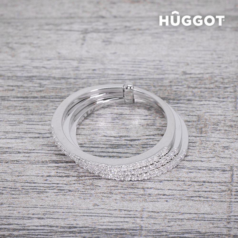 Hûggot Three 925 Sterling Silver Ring with Zircons-2