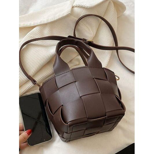 Load image into Gallery viewer, Elegant PU Leather Braided Bucket Bag
