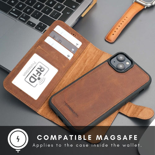 Load image into Gallery viewer, Casper Leather iPhone 15 Plus Wallet Case | MagSafe-13
