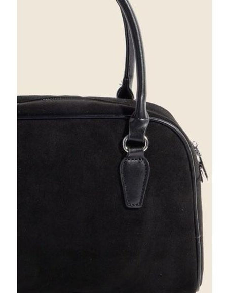 Fame Faux Leather Handle Boxy Handbag - Elegance Redefined