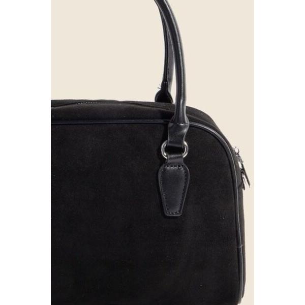 Fame Faux Leather Handle Boxy Handbag - Elegance Redefined