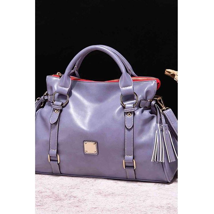 Luxurious PU Leather Handbag with Tassels