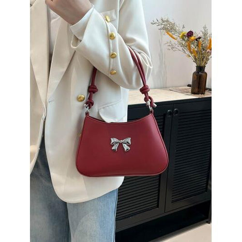 Load image into Gallery viewer, Bow PU Leather Knotted Strap Handbag – An Epitome of Elegance
