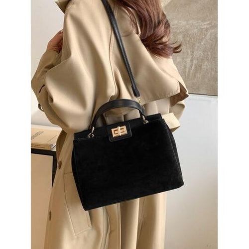 Load image into Gallery viewer, Designer Solid Color Handbag with Removable Strap
