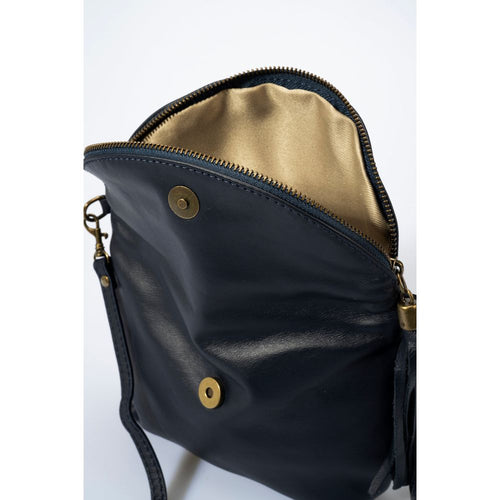 Load image into Gallery viewer, AGATA BLUE Women&#39;s Shoulder Bag in Full Grain Calfskin Leather
