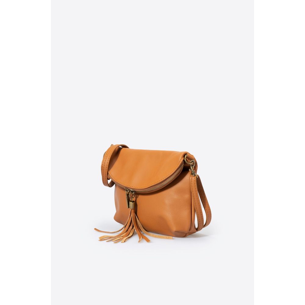 AGATA METAL GUN: Elegant Full Grain Calfskin Leather Shoulder Bag