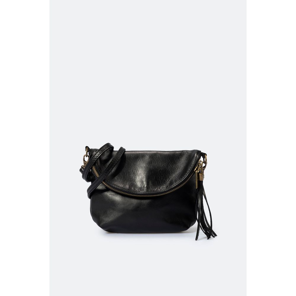 AGATA METAL GUN: Elegant Full Grain Calfskin Leather Shoulder Bag