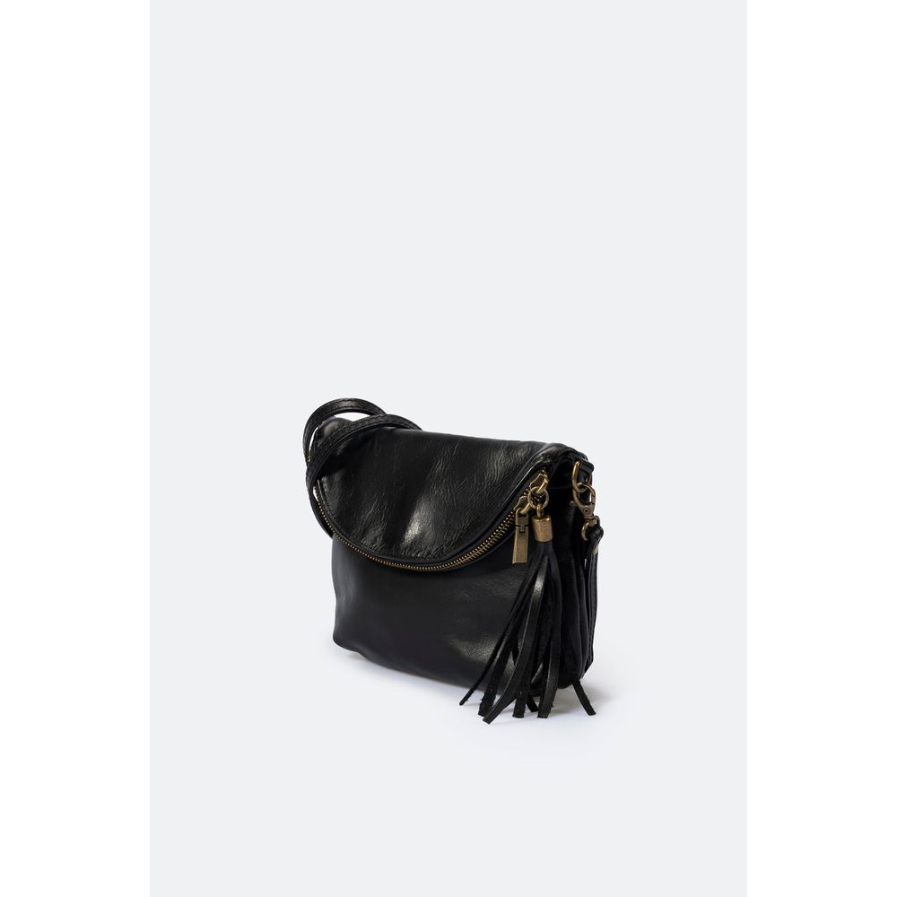 AGATA METAL GUN: Elegant Full Grain Calfskin Leather Shoulder Bag