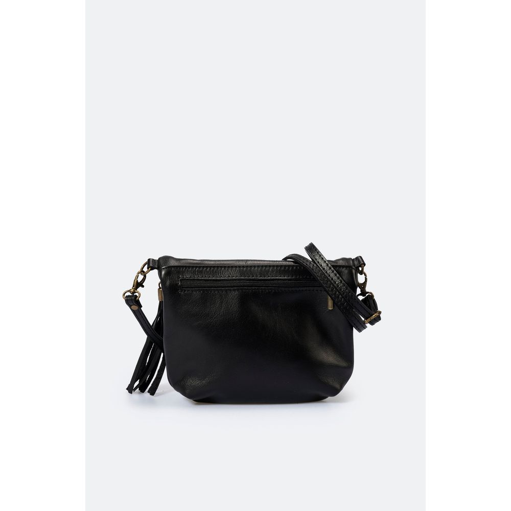 AGATA METAL GUN: Elegant Full Grain Calfskin Leather Shoulder Bag