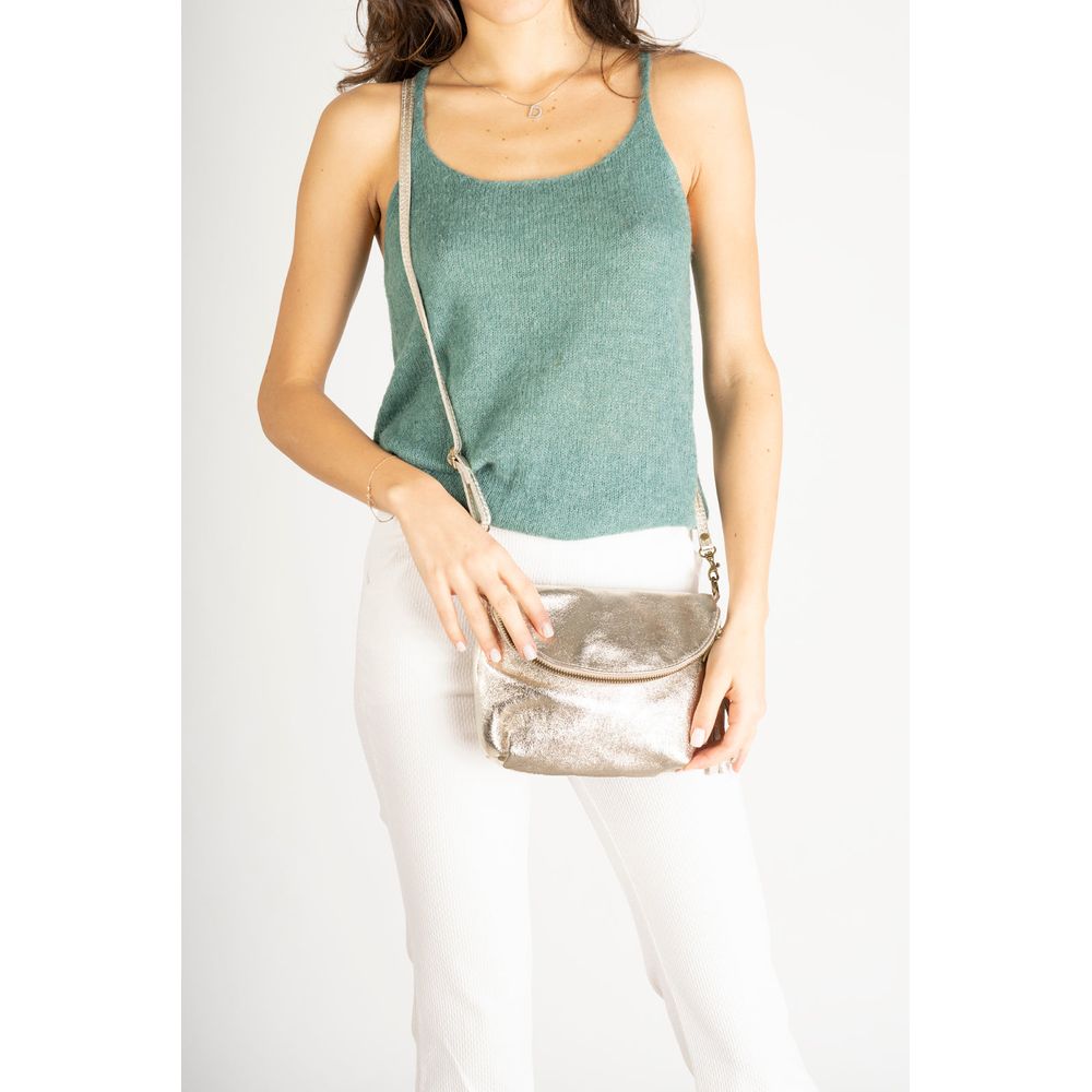 AGATA METAL GUN: Elegant Full Grain Calfskin Leather Shoulder Bag