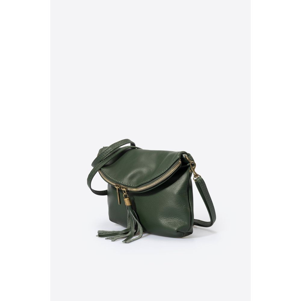 AGATA METAL GUN: Elegant Full Grain Calfskin Leather Shoulder Bag