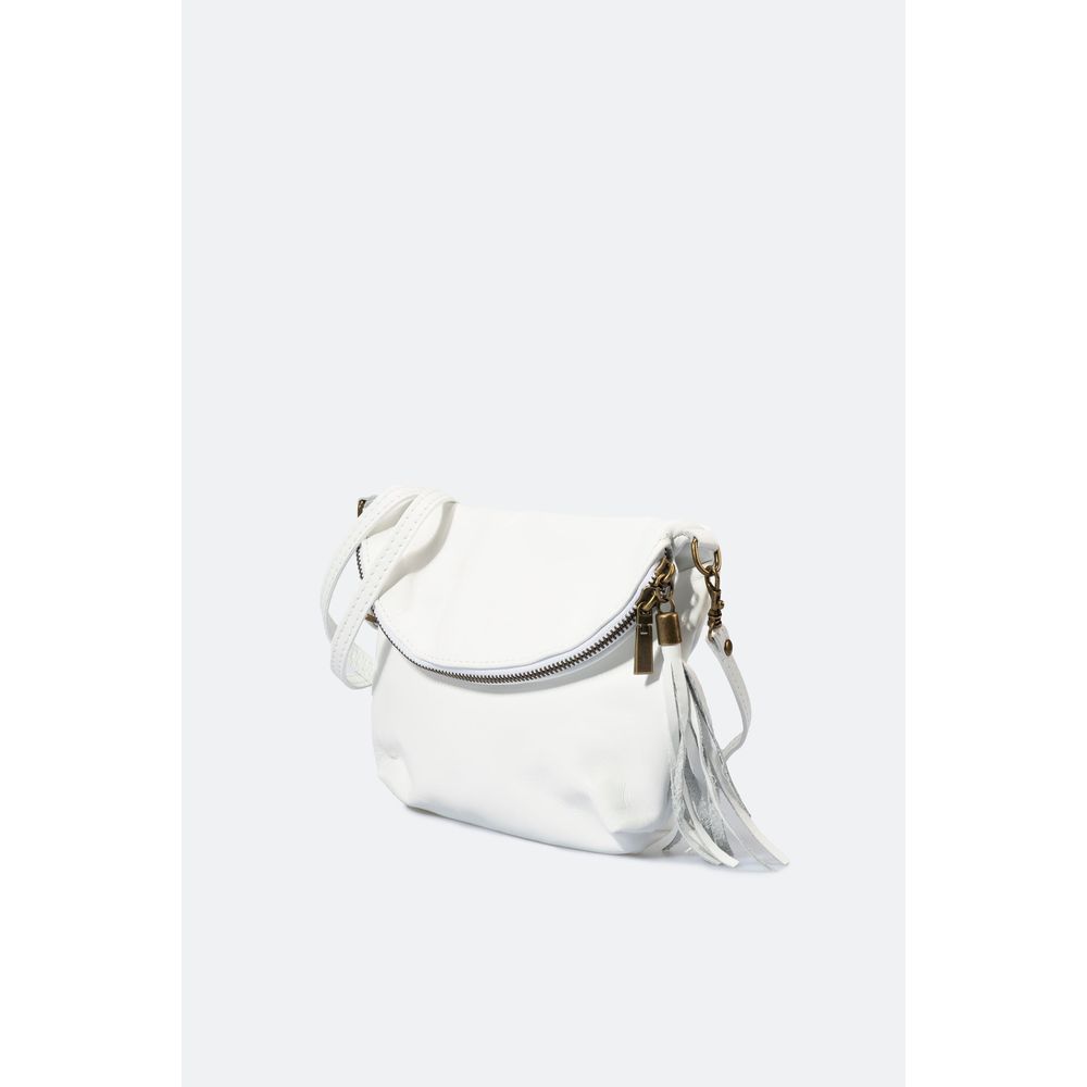 AGATA METAL GUN: Elegant Full Grain Calfskin Leather Shoulder Bag