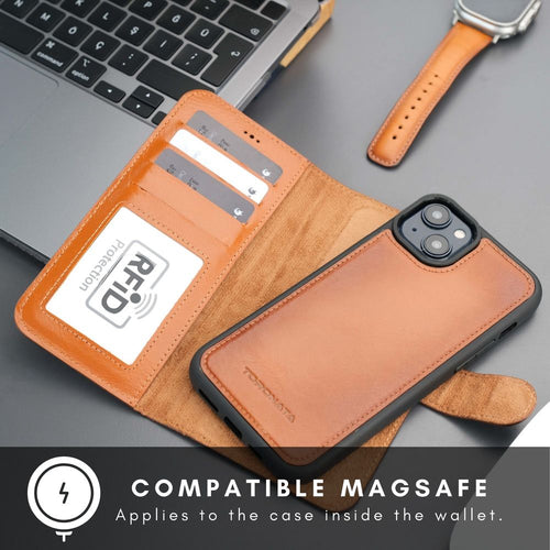 Load image into Gallery viewer, Casper Leather iPhone 15 Plus Wallet Case | MagSafe-23
