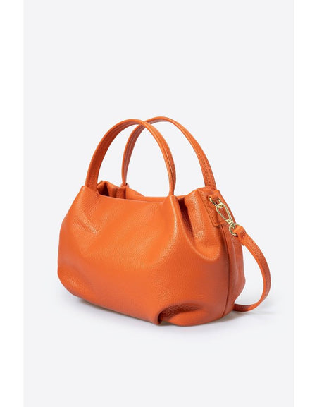 MAIA ARANCIO Women's Luxurious Grain Leather Bag