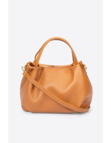 MAIA COGNAC - Exquisite Women's Grain Leather Bag