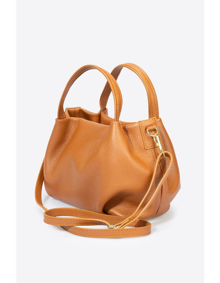 MAIA COGNAC - Exquisite Women's Grain Leather Bag