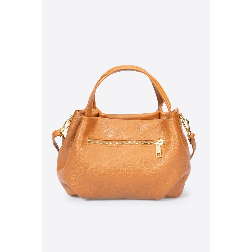 MAIA ARANCIO Women's Luxurious Grain Leather Bag