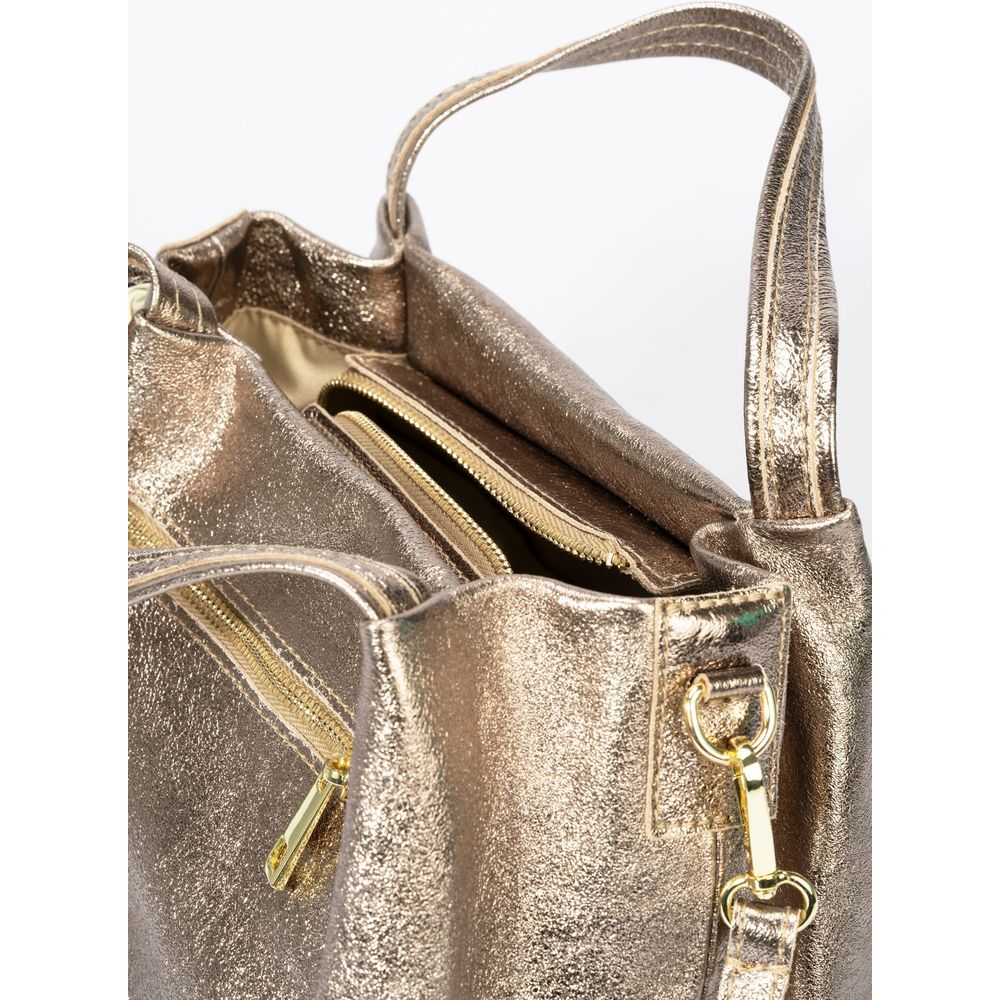 MAIA GOLD - Exquisite Women's Grain Leather Handbag