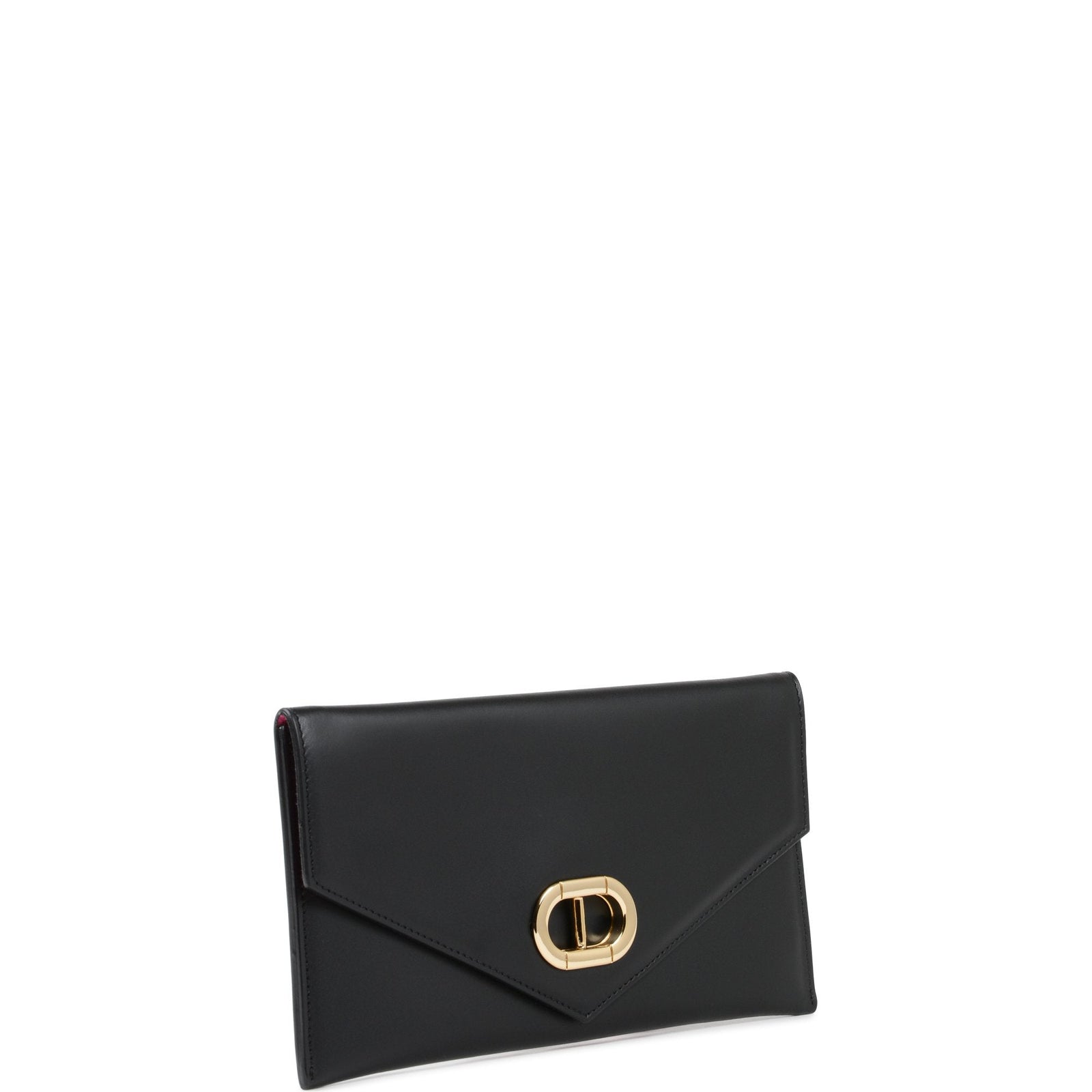 Leather Envelope Clutch Black