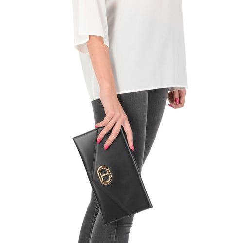 Load image into Gallery viewer, Leather Envelope Clutch Black
