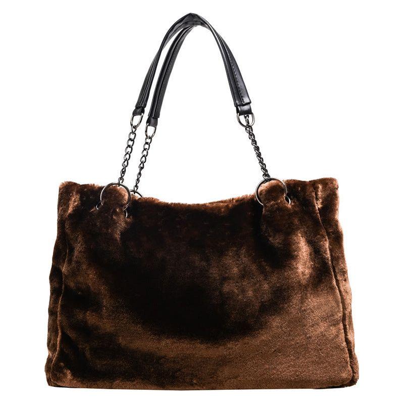 Luxurious Large-capacity Fashion Plush Chain Handbag