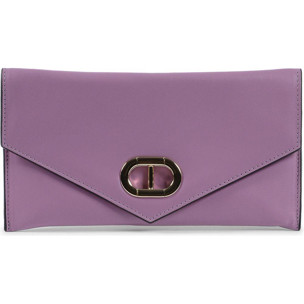 Leather Envelope Clutch Purple