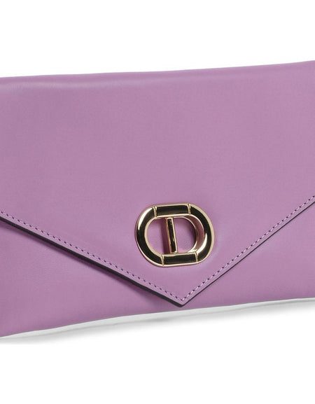 Leather Envelope Clutch Purple