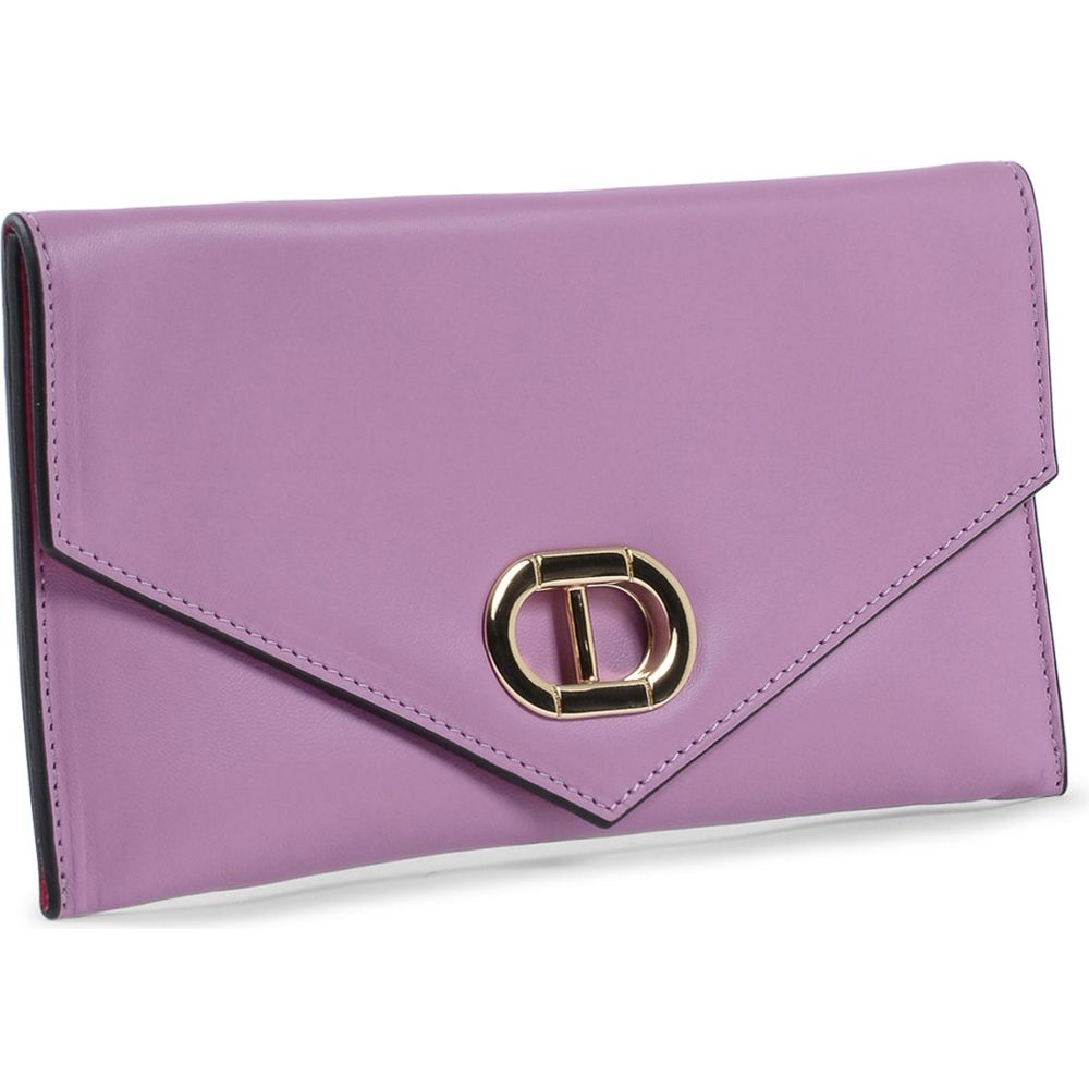 Leather Envelope Clutch Purple