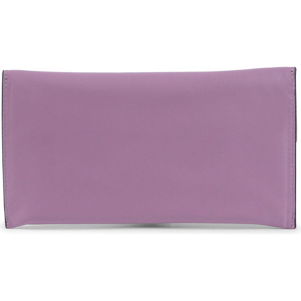 Leather Envelope Clutch Purple