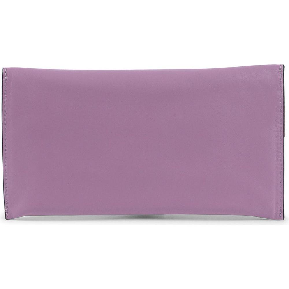 Leather Envelope Clutch Purple