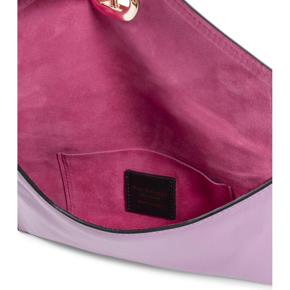 Leather Envelope Clutch Purple