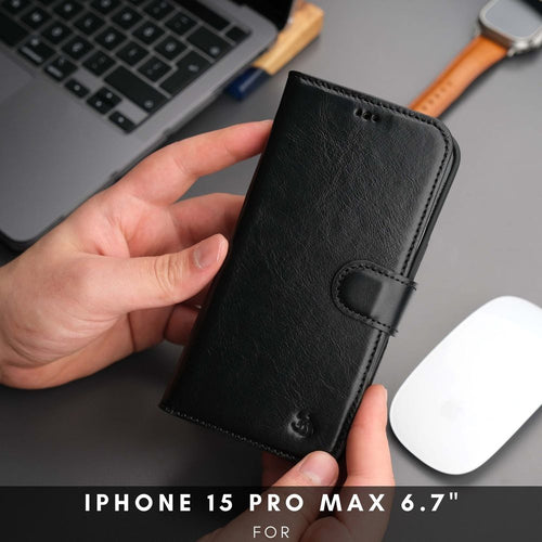 Load image into Gallery viewer, Casper Leather iPhone 15 Pro Max Wallet Case | MagSafe-20
